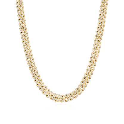 Moissanite Micro Round Cut Cuban Link Chain - 8mm