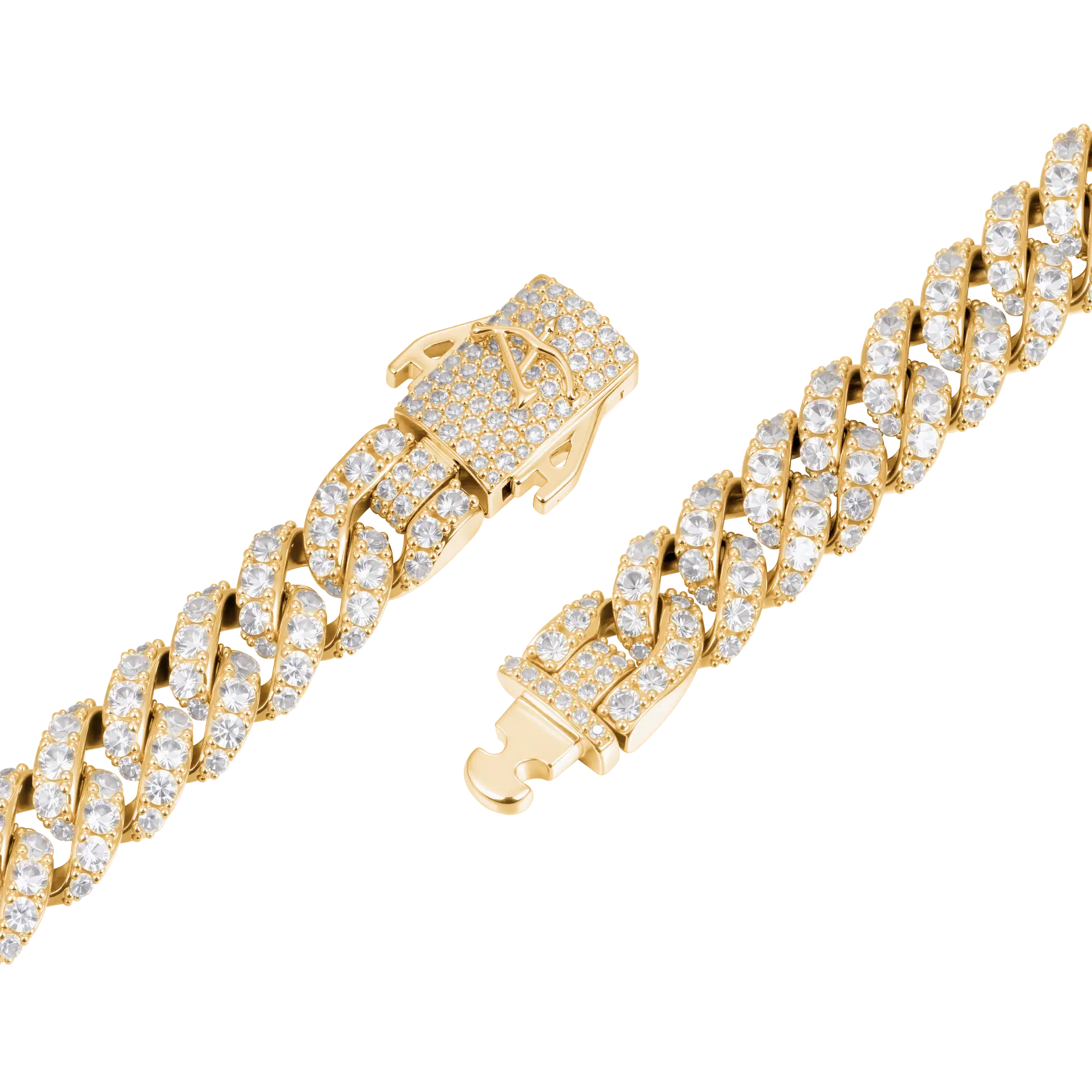 Moissanite Micro Round Cut Cuban Link Chain - 8mm