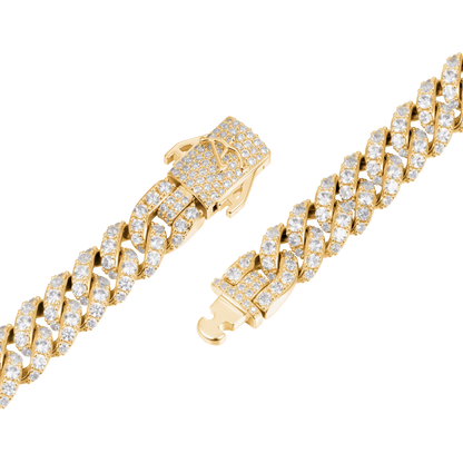 Moissanite Micro Round Cut Cuban Link Chain - 8mm