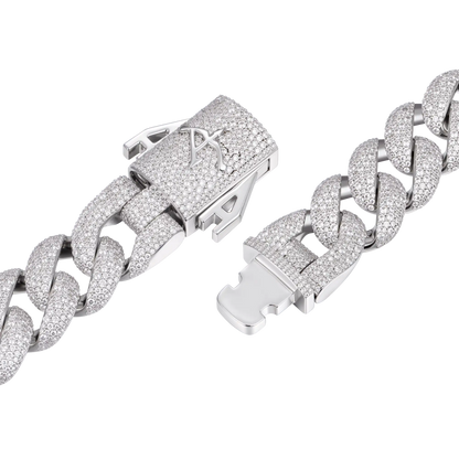 Moissanite Round Cut Cuban Link Chain - 19mm