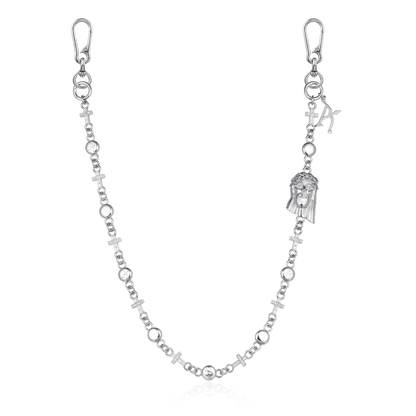 Catena del portafoglio moissanite Jesus Cross