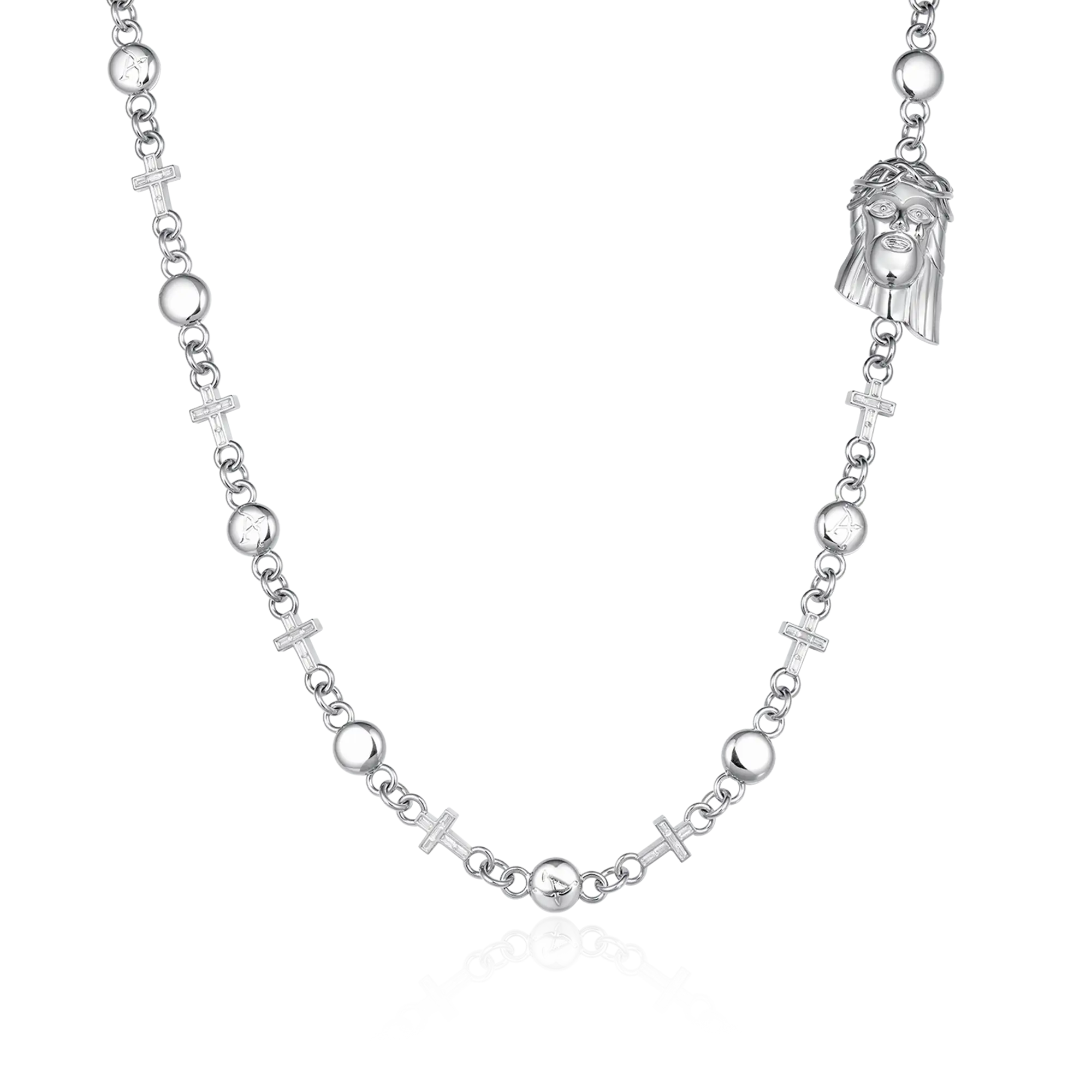 Catena del portafoglio moissanite Jesus Cross