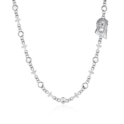 Catena del portafoglio moissanite Jesus Cross