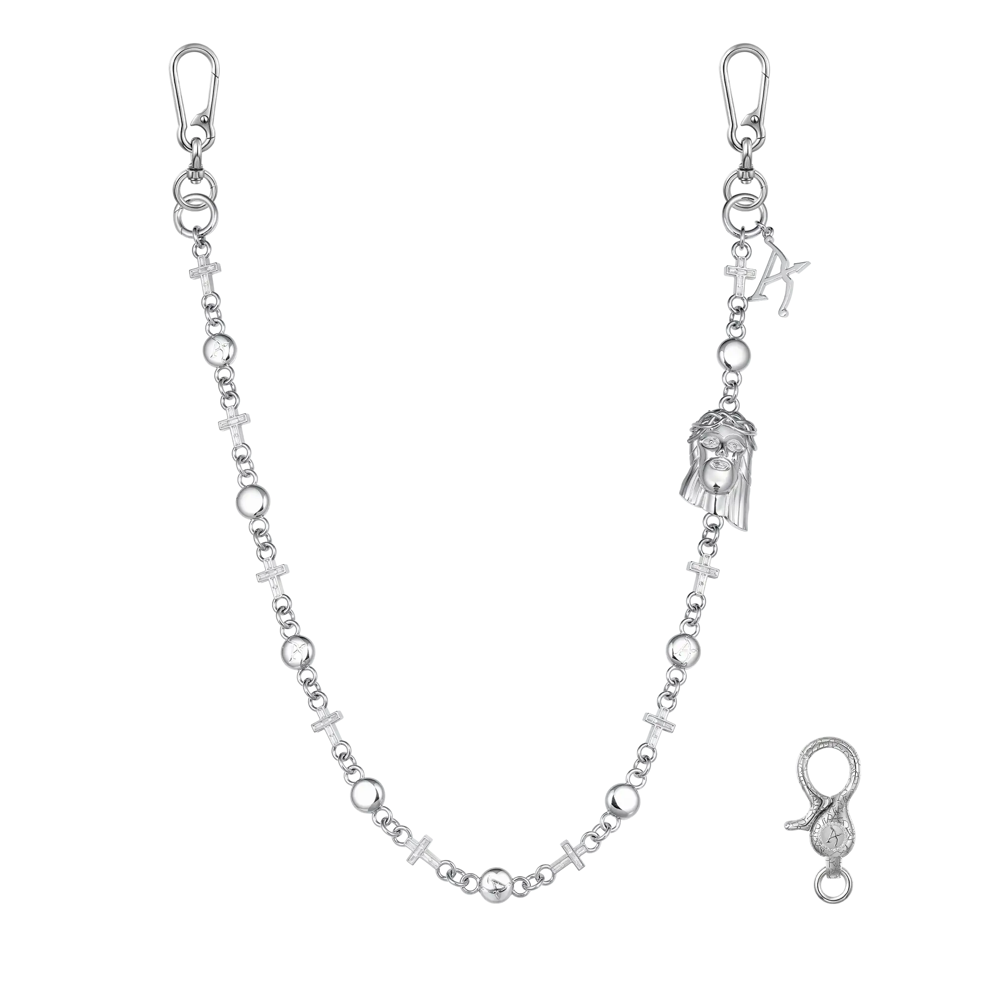 Catena del portafoglio moissanite Jesus Cross