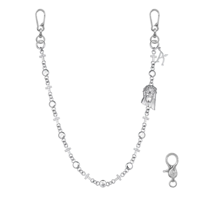Catena del portafoglio moissanite Jesus Cross
