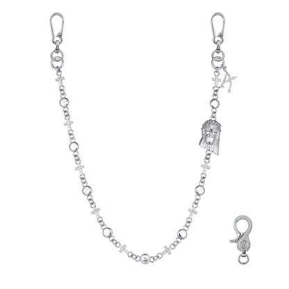 Catena del portafoglio moissanite Jesus Cross