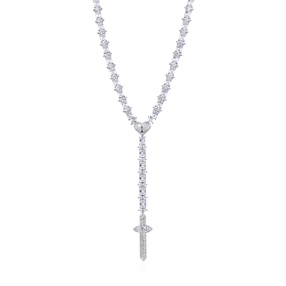 Heart & Blade Rosary Necklace