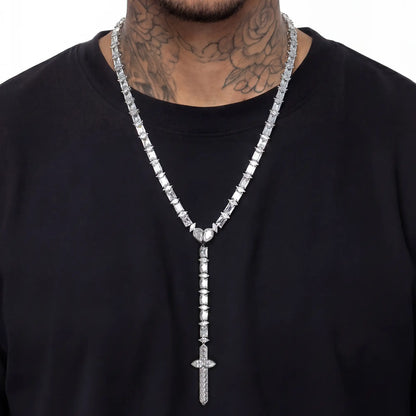 Heart & Blade Rosary Necklace