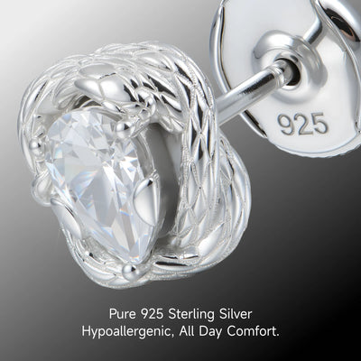 S925 Coiled Snake Stud Earrings