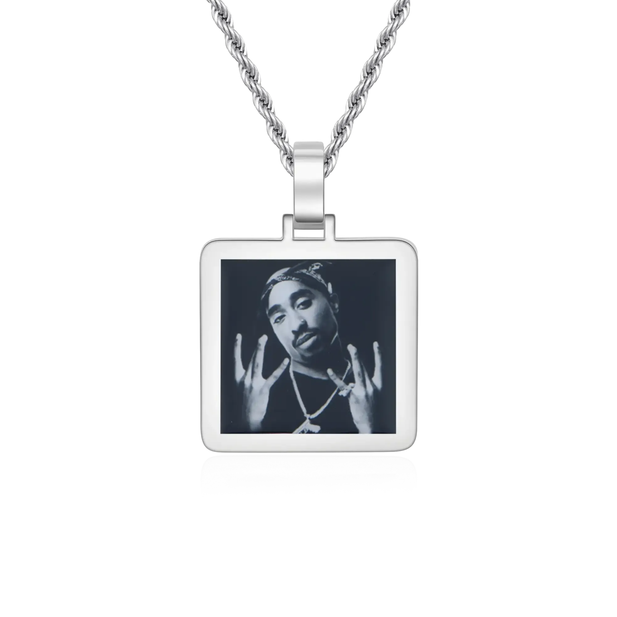 Pendentif à cadre carré axe personnalisé