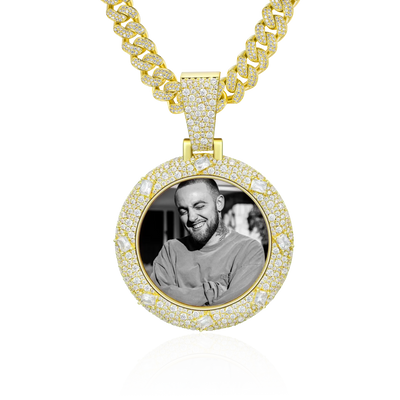 Colgante con foto con brillo esmeralda personalizado