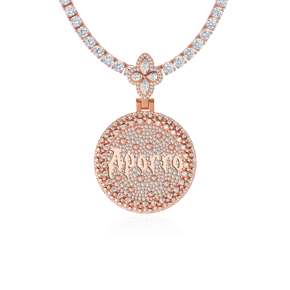 Custom Full Iced Round Bezel Set Pendant