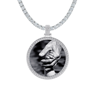Custom Moissanite Photo Pendant