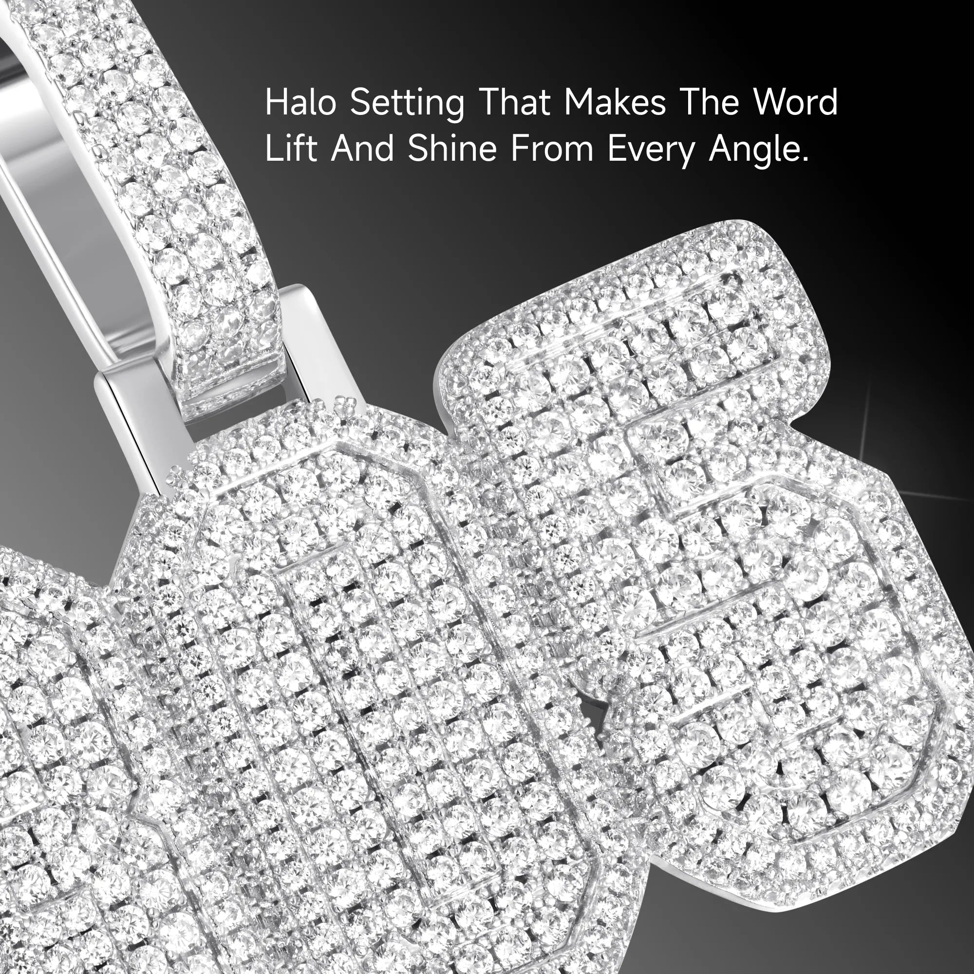 Custom Moissanite University Font Letter/Number Name Pendant