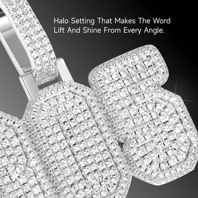 Custom Moissanite University Name Pendant