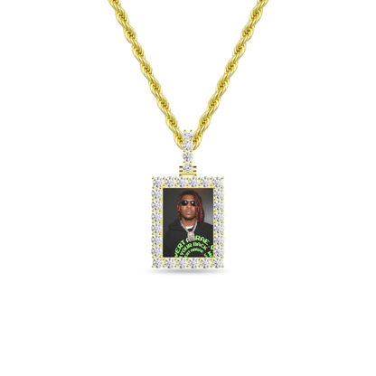 Pendent photo rectangulaire personnalisé