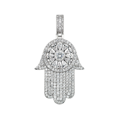 Women's Iced Lucky Hamsa Pendant