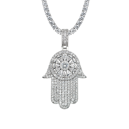 Women's Iced Lucky Hamsa Pendant