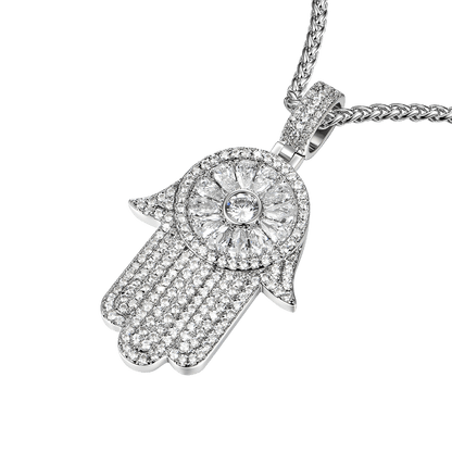 Women's Iced Lucky Hamsa Pendant