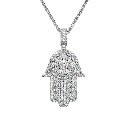 Women's Iced Lucky Hamsa Pendant