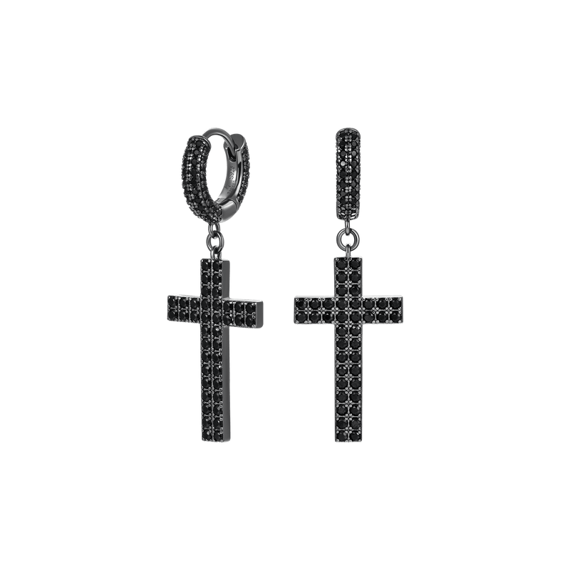 Double Row Cross Dangly Earring S925 - APORRO