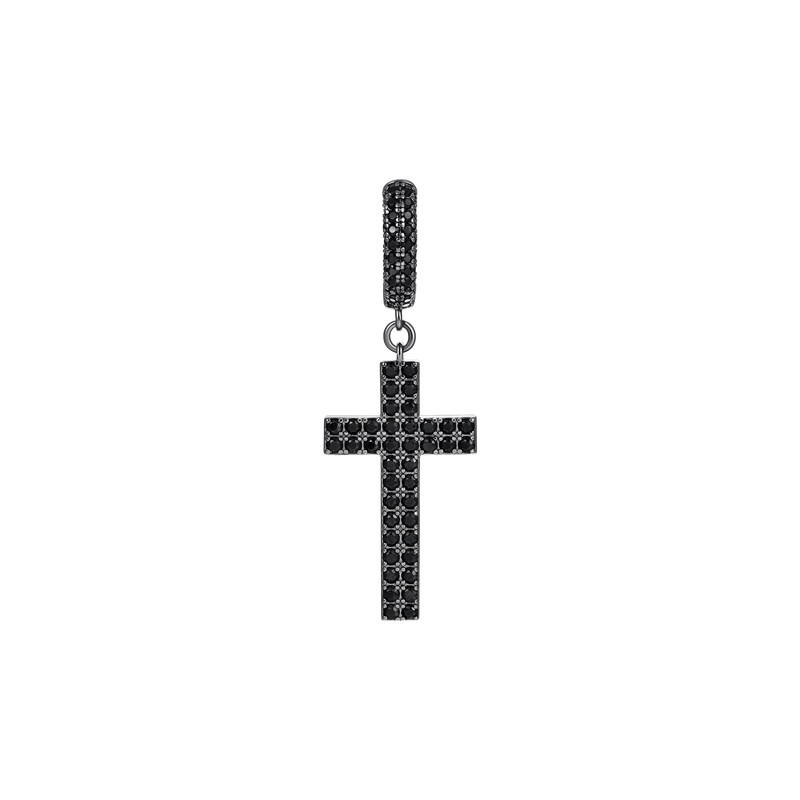 Pendientes de cruz en plata de ley 925 (con dos hileras Gemas) - APORRO