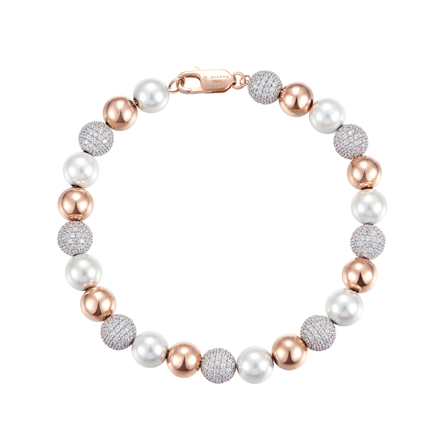 TROVE Bracciale con perle e perline - 8 mm