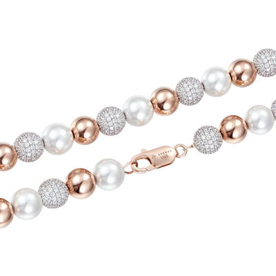 Chaîne de perles et de billes TROVE - 22"