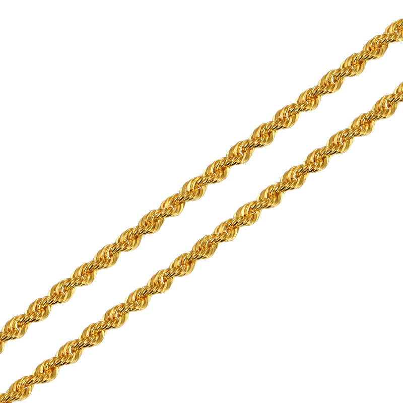 Cadena de cuerda de oro macizo de 18 quilates - APORRO