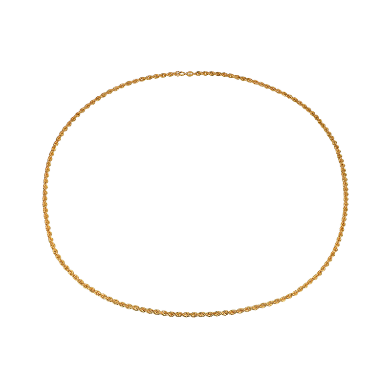 Cadena de cuerda de oro macizo de 18 quilates - APORRO