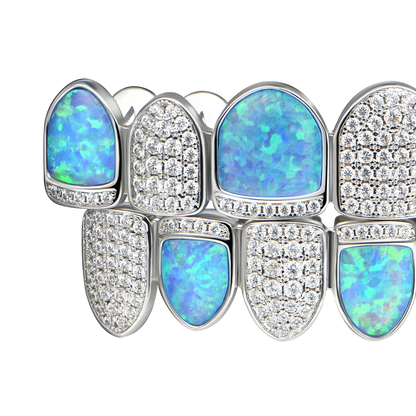 Grillz Opal a sei denti prefabbricati