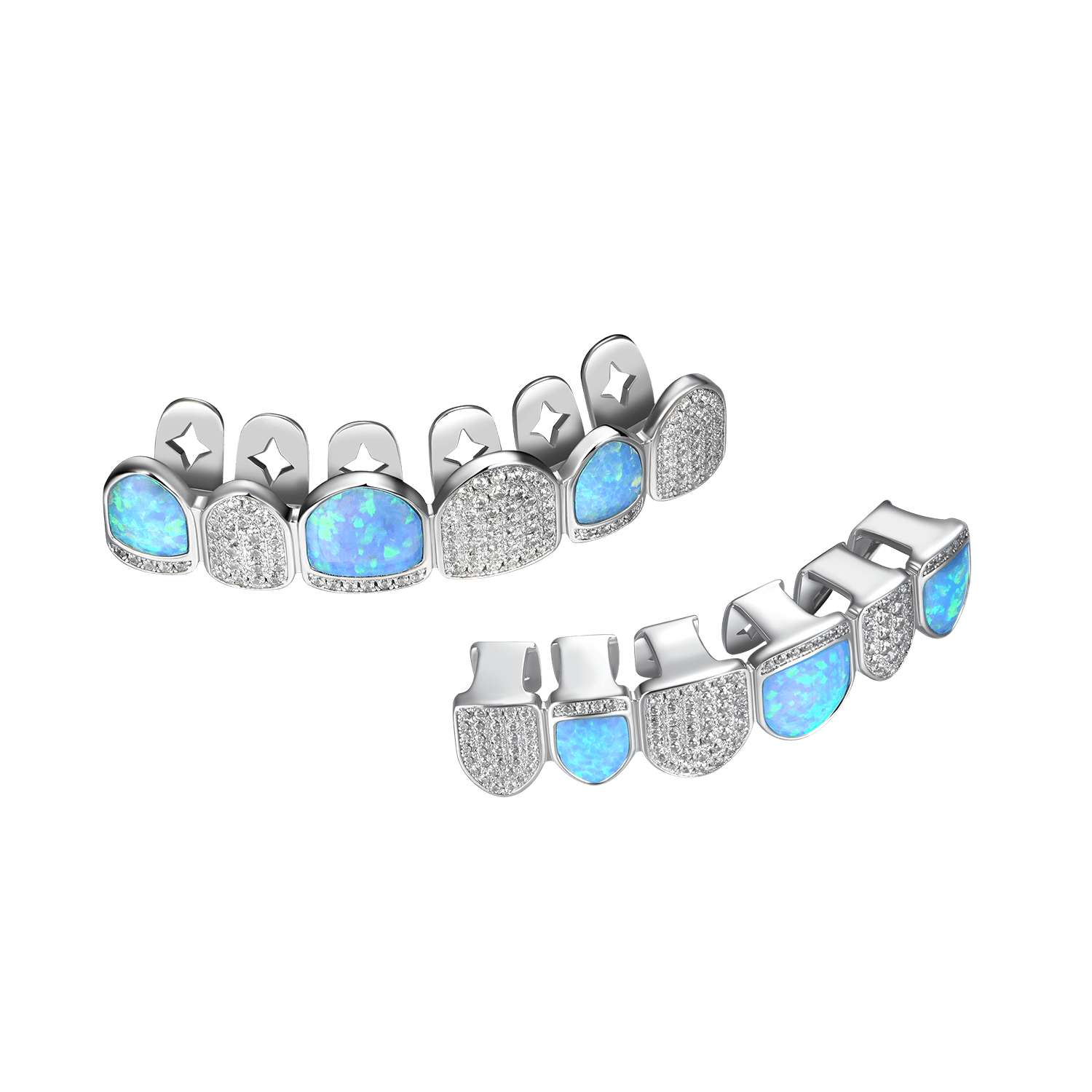 Grillz Opal a sei denti prefabbricati