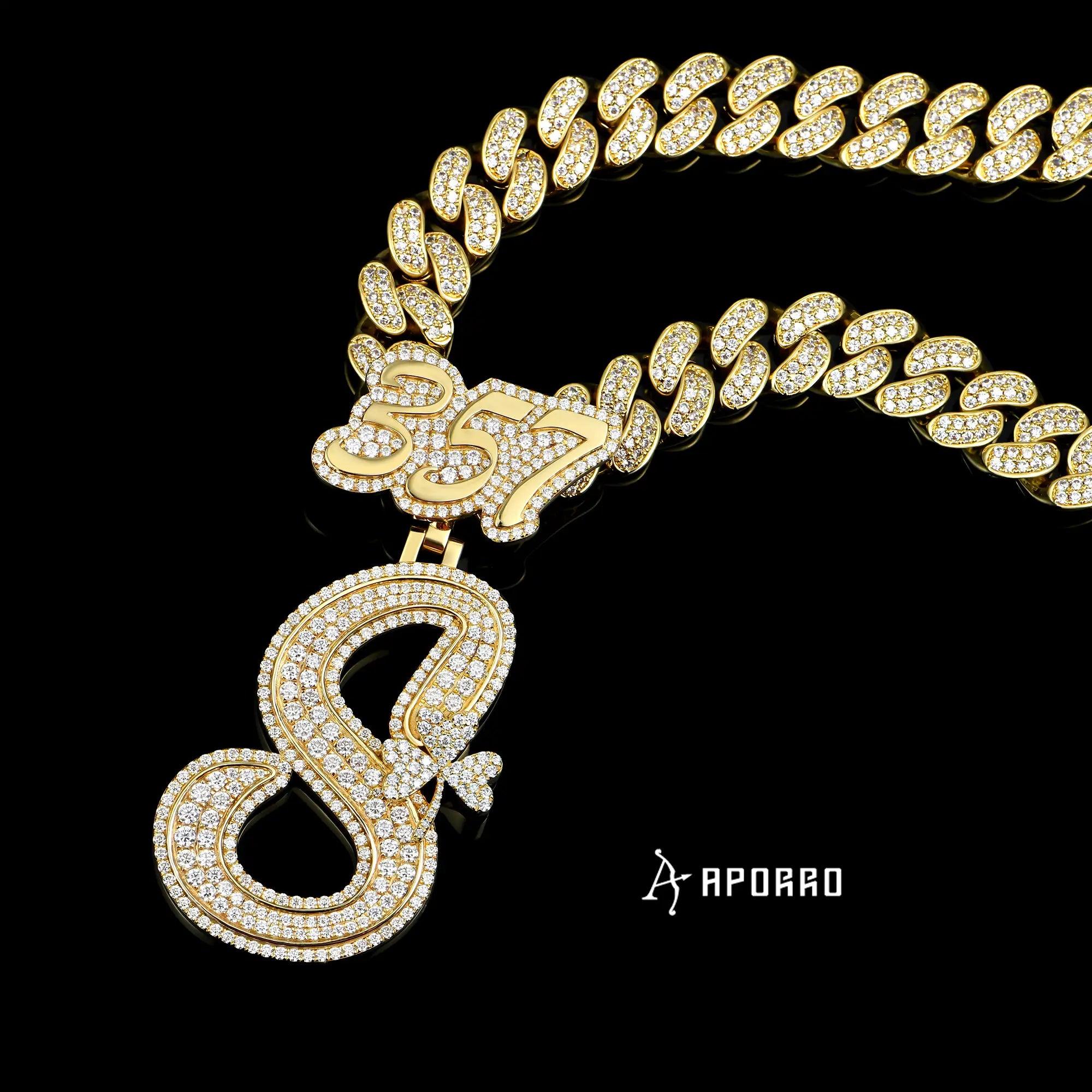 APORRO Premium Initial Name Necklace Baguette Custom Design Deposit