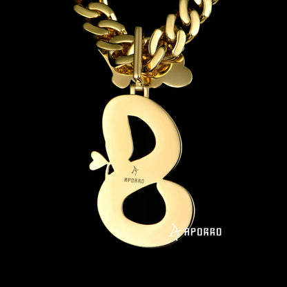 APORRO Premium Initial Name Collier Baguette Custom Design Gitret