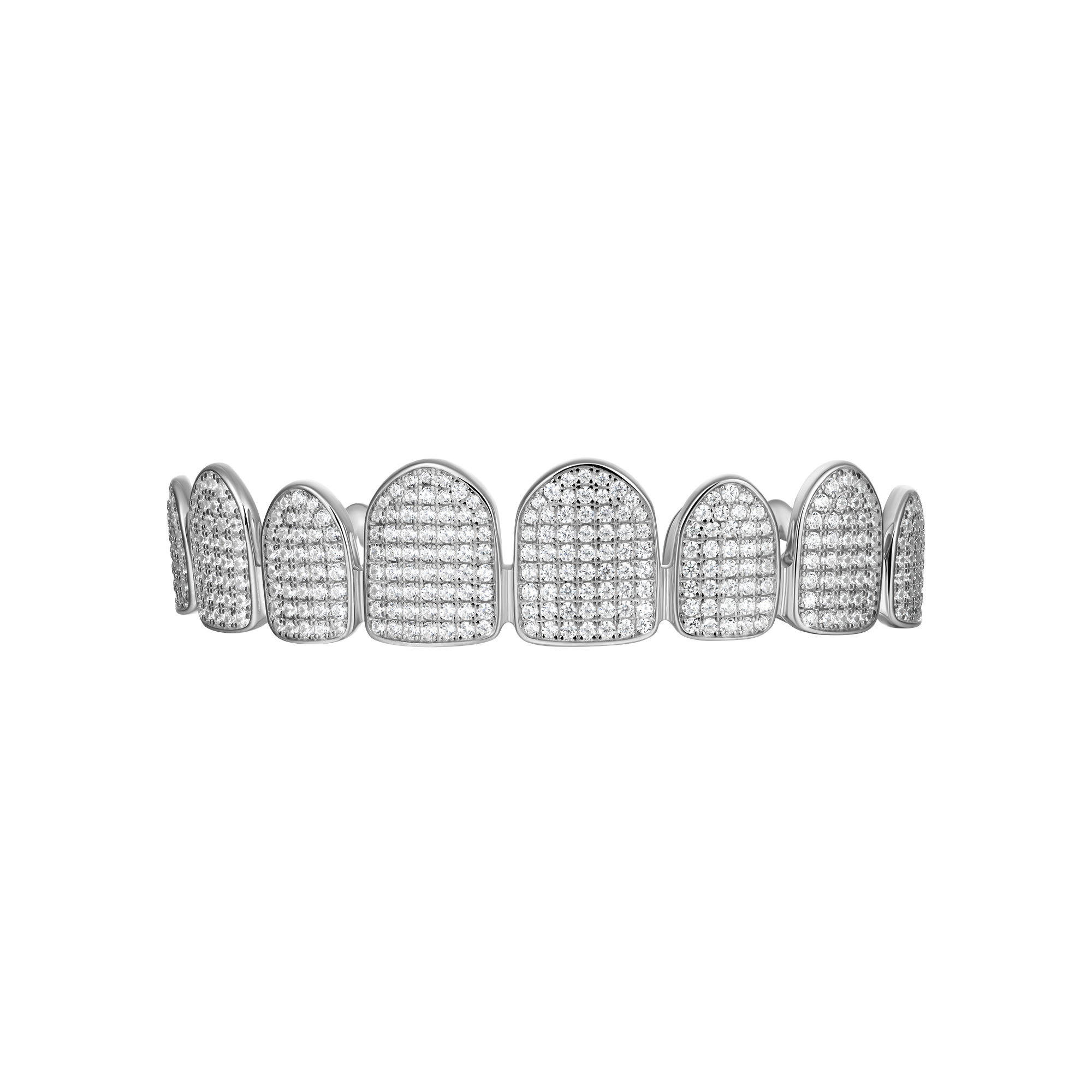 #Style_8 Teeth#Color_White Gold