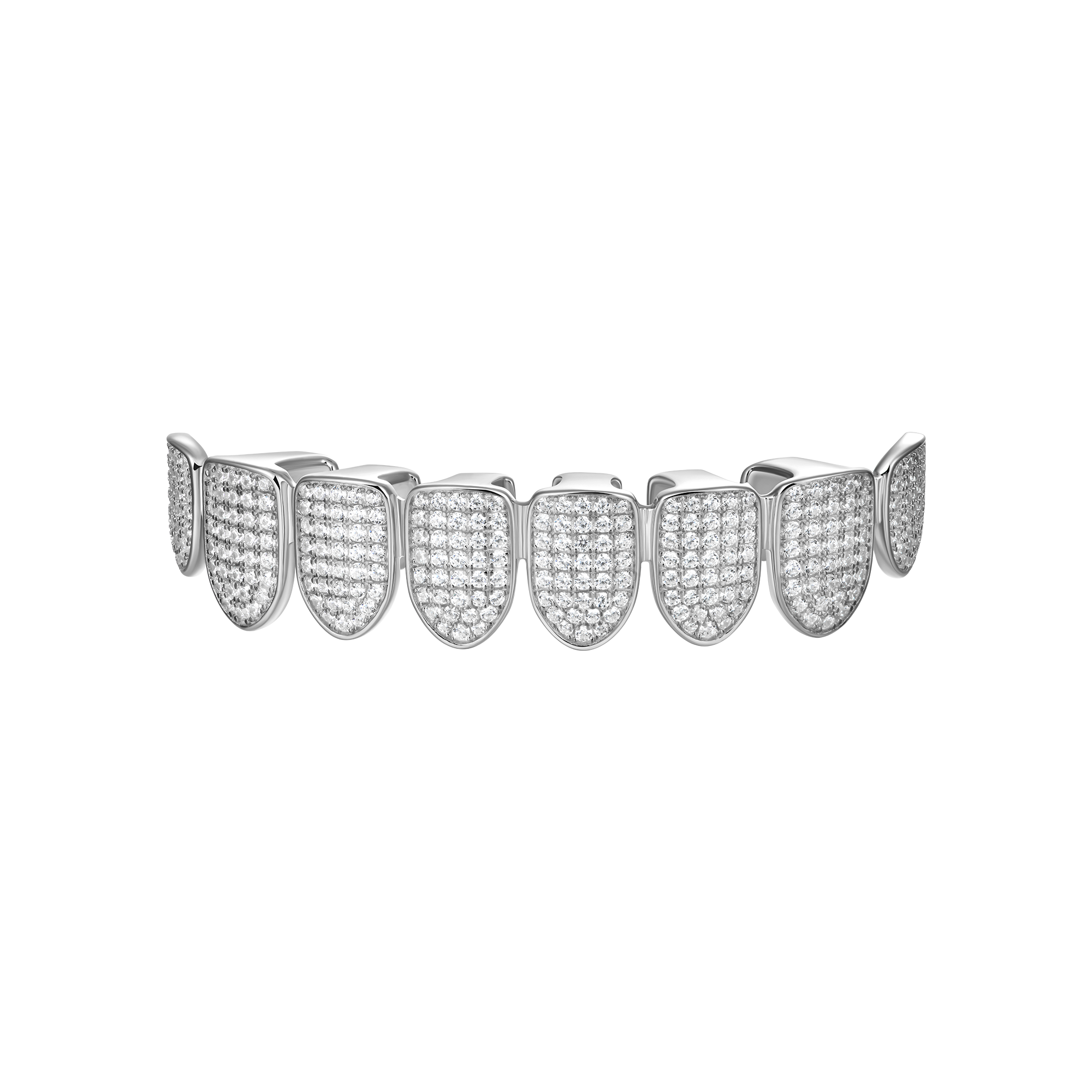 #Style_8 Teeth#Color_White Gold