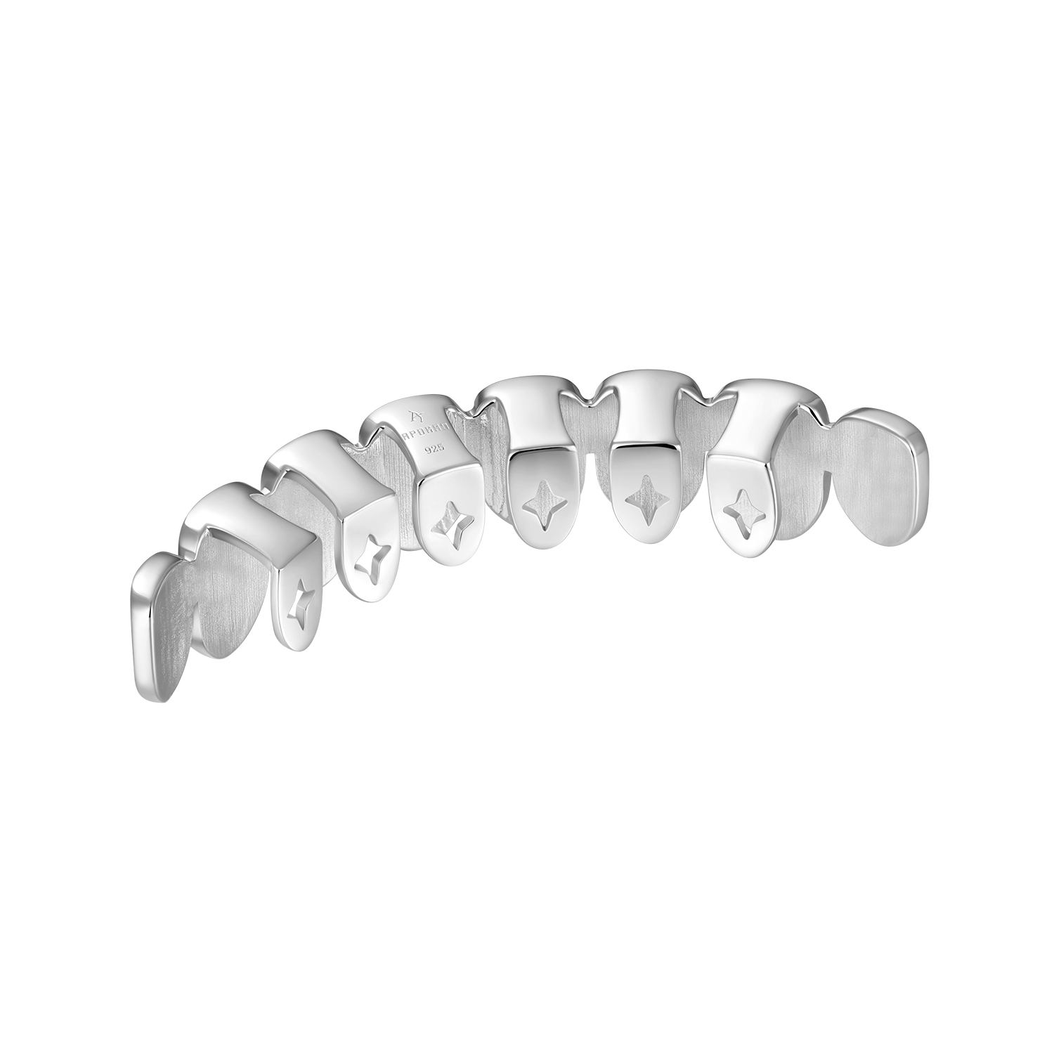 #Style_8 Teeth#Color_White Gold