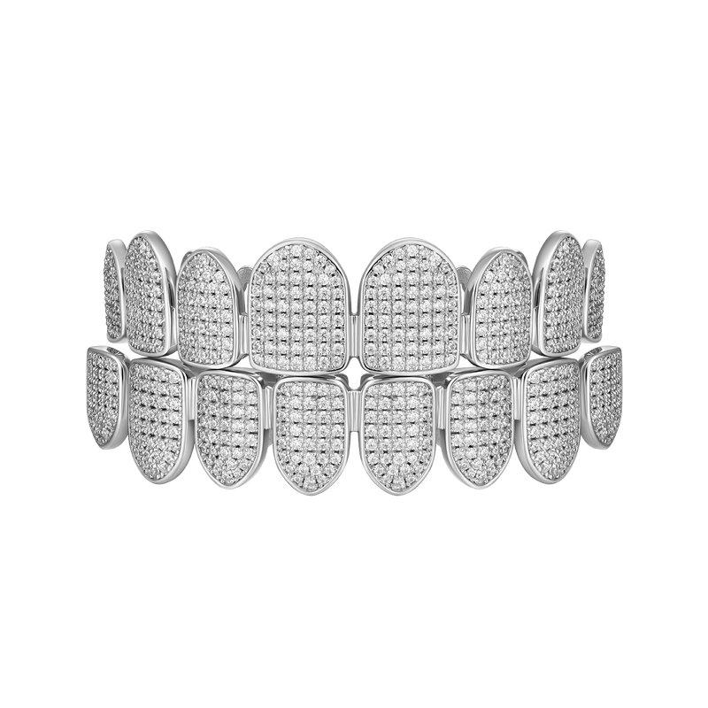 Grillz doré en diamant préfabriqué - Dents Grillz argentées pour hommes et femmes - APORRO