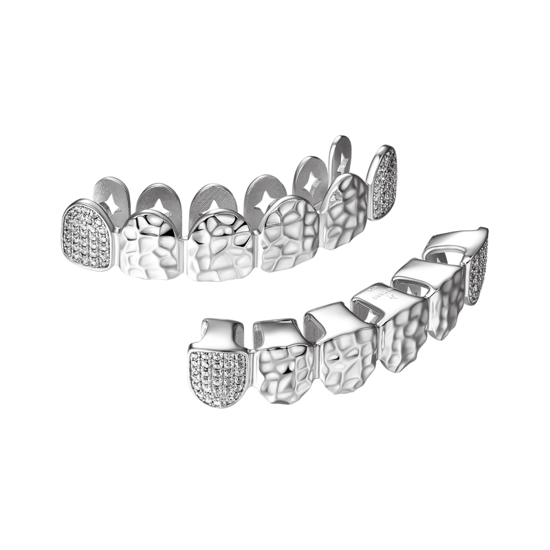 Seis dientes prefabricados en dos tonos con forma irregular en forma de  cruz de diamante Grillz - Dientes Grillz - APORRO