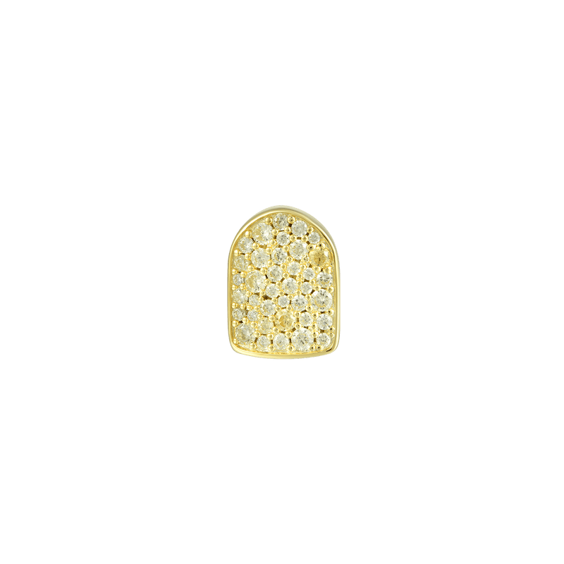 Grillz a diamante singolo giallo bianco prefabbricato a forma irregola - APORRO