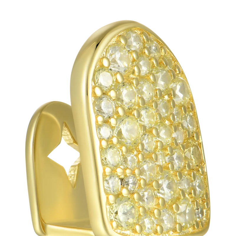 Grillz de diamant de forme irrégulière jaune blanc préfabriqué - APORRO