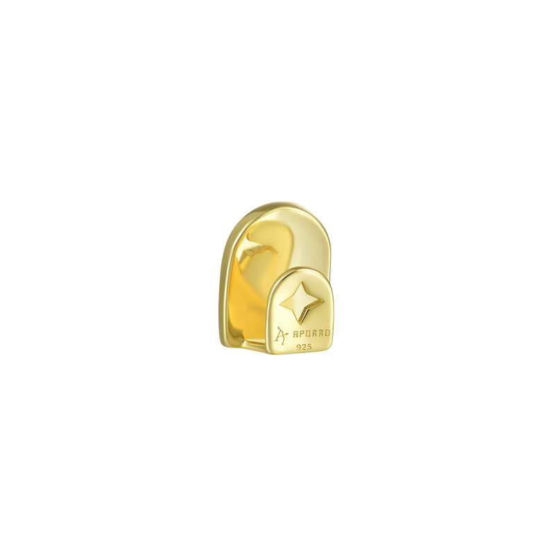 Grillz a diamante singolo giallo bianco prefabbricato a forma irregola - APORRO