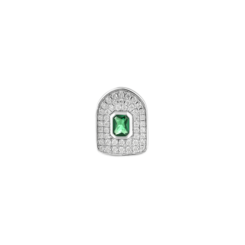Vorgefertigte Single Iced Octagon Emerald Cut Grillz - APORRO