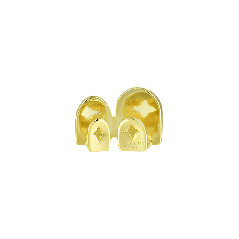 Vorgefertigte doppelte gelb-weiße Diamant-Grillz mit unregelmäßiger Fo - APORRO