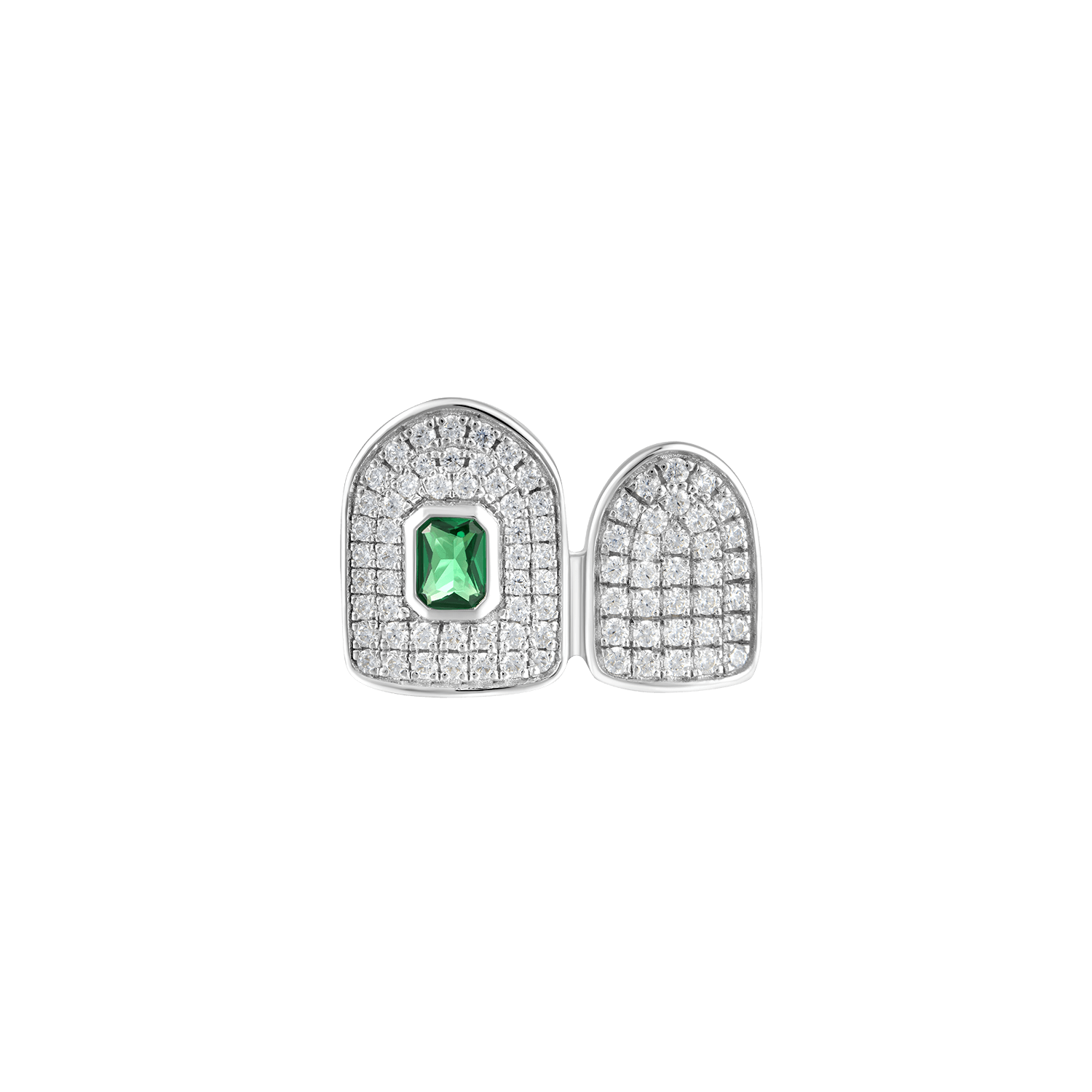 #Style_Double Teeth Emerald Cut