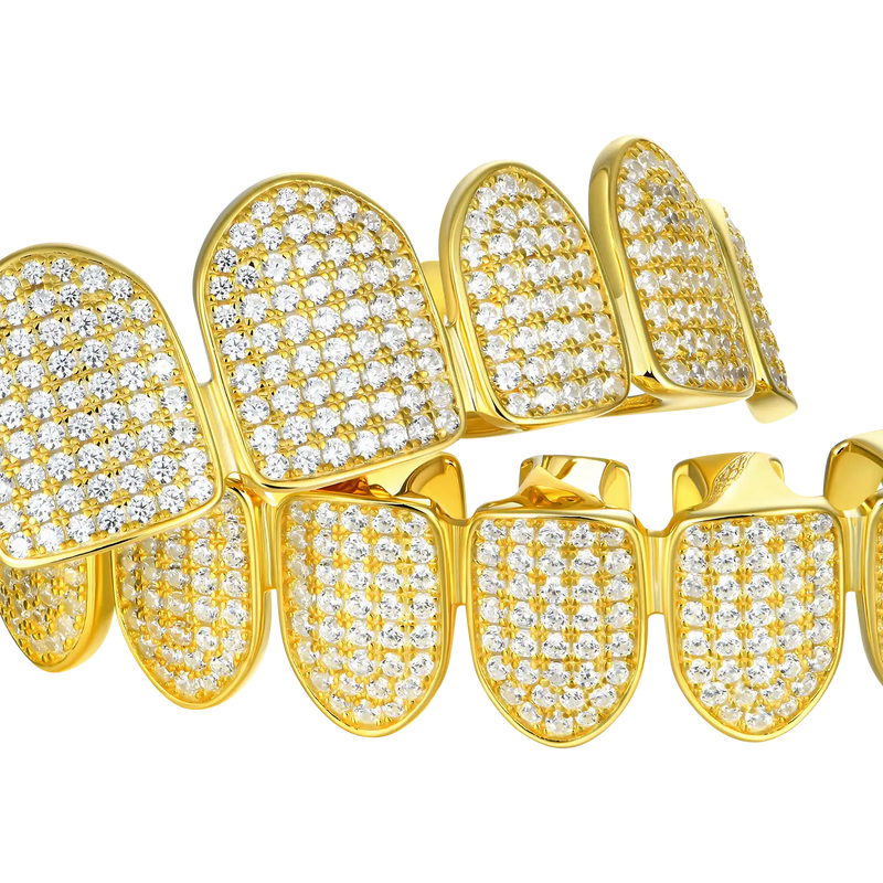 Grillz doré en diamant préfabriqué - Dents Grillz argentées pour hommes et femmes - APORRO