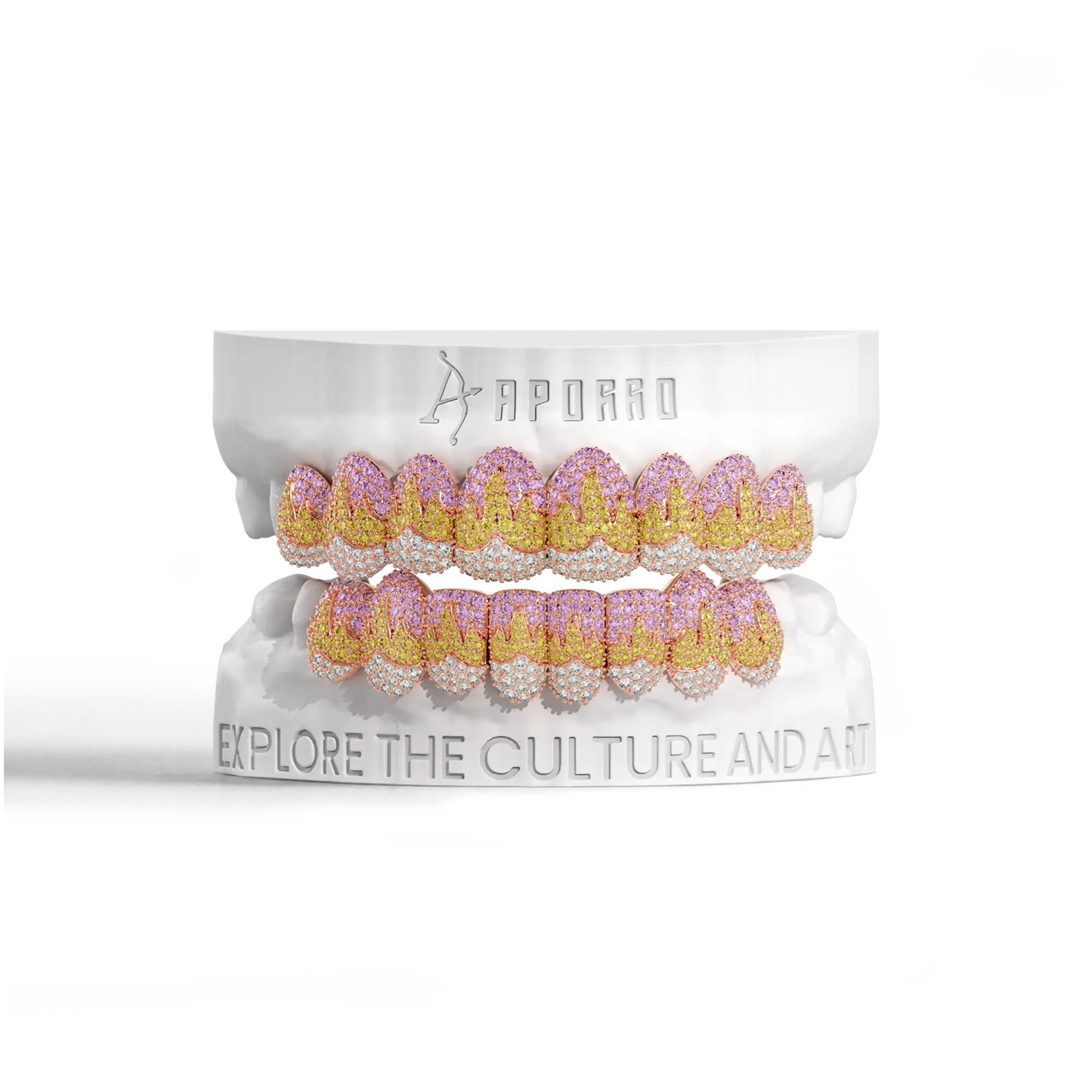 Melting Color Flame Pave Grillz