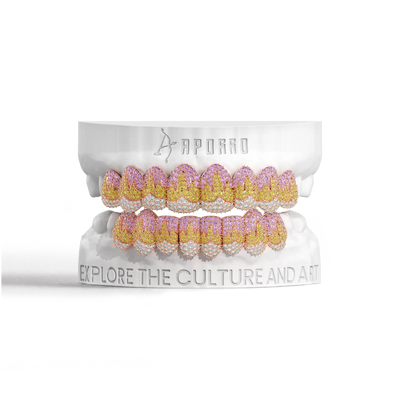 Melting Color Flame Pave Grillz