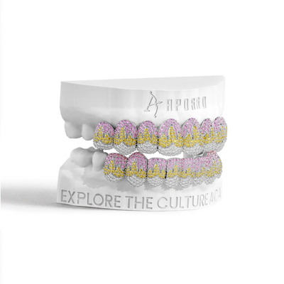 Melting Color Flame Pave Grillz
