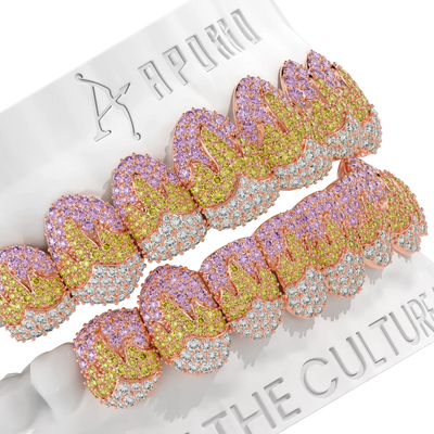Melting Color Flame Pave Grillz
